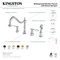 Kingston Brass Widespread Kitchen Faucet with Brass Sprayer, Brushed Brass KB1797BPLBS - alternate 7